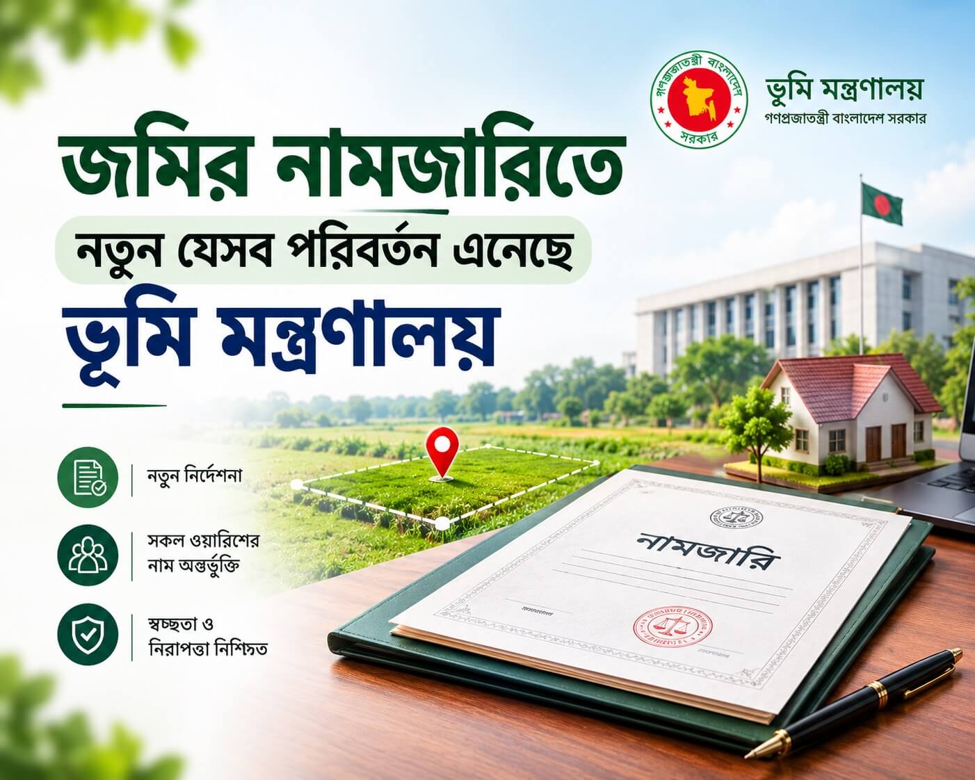 জমির নামজারিতে নতুন যেসব পরিবর্তন এনেছে ভূমি মন্ত্রণালয়